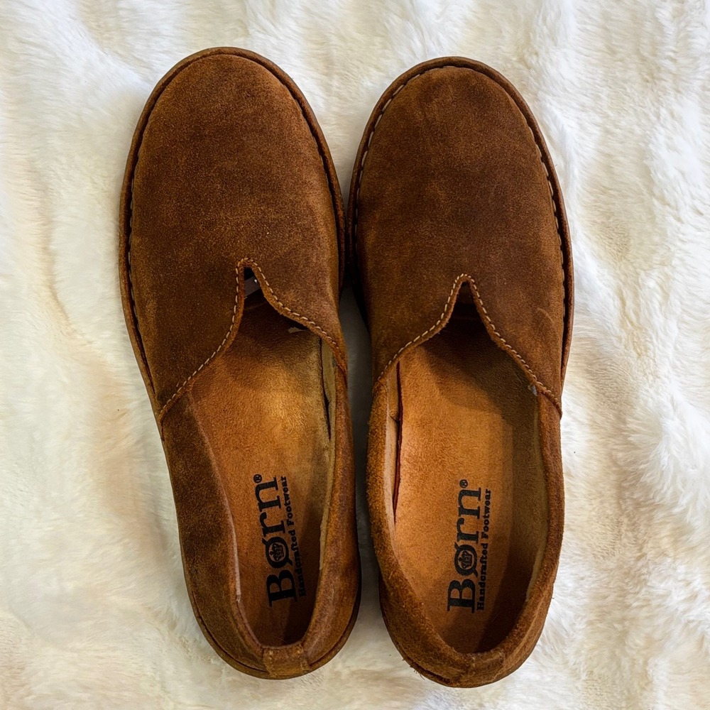 Born Naya Brown Suede Slip On Loafers Flats Womens 8 39 - Picture 2 of 8